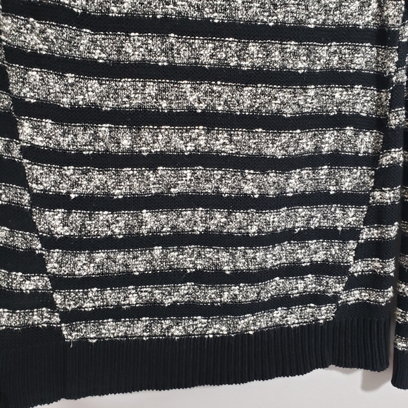 LOU & GREY black marled knit striped raglan sleeve sweater - Picture 5 of 7